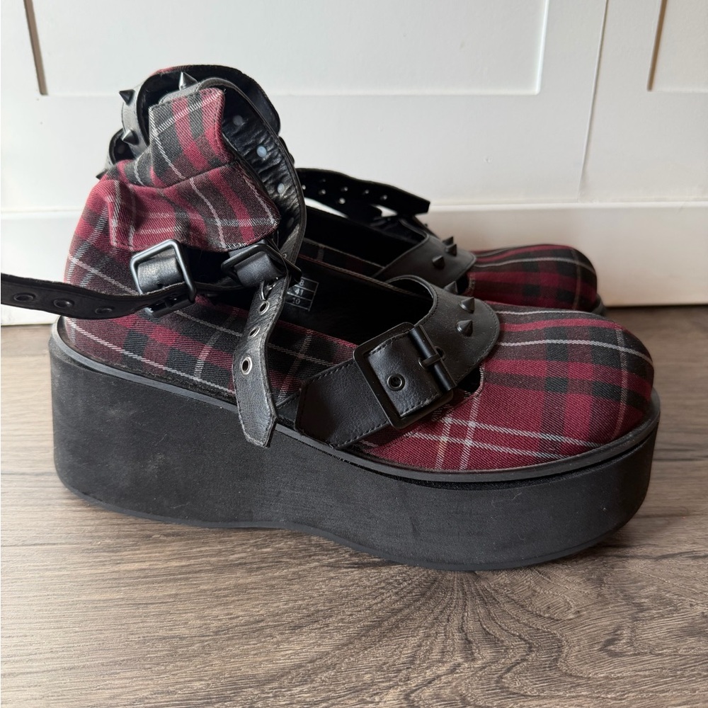 Killstar Bloody Maryjane’s Blood Tartan Size 10 As Is Check Pictures